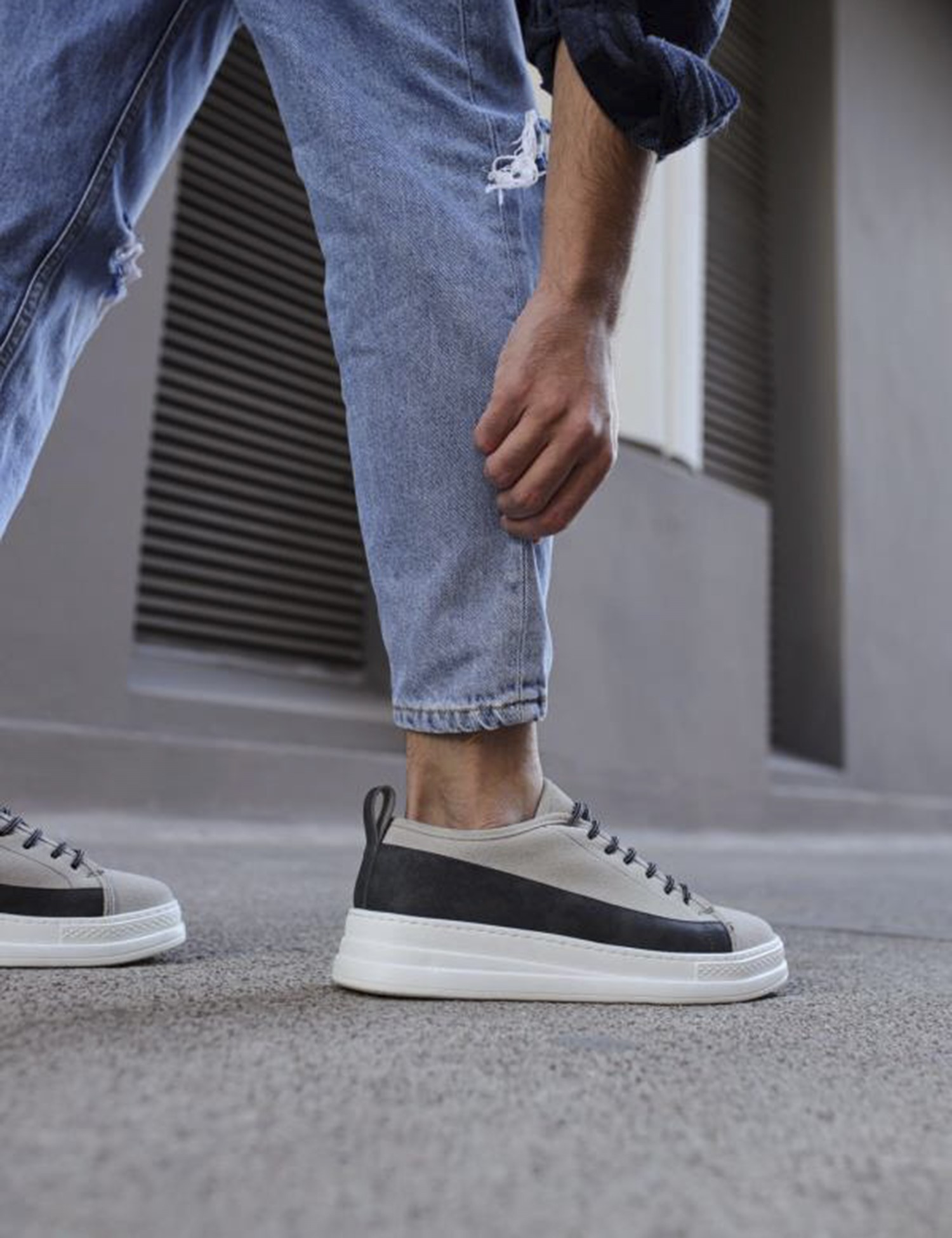 Ανδρικά γκρι Sneakers δερματίνη 0102020G φωτογραφία